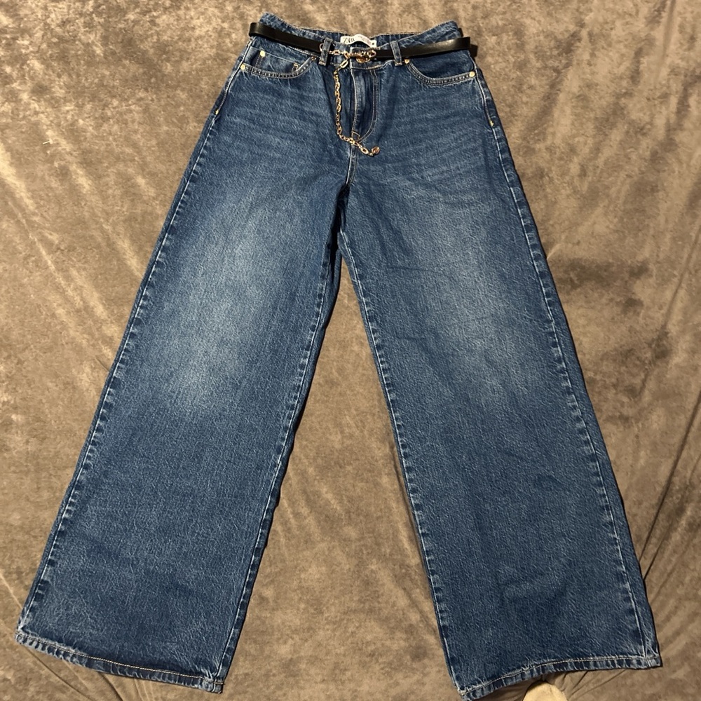 Zara Blue Wide Leg Women's Jeans